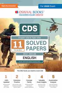 Oswaal CDS (Combined Defence Services) Chapter-wise & Topic-wise 11 Years' Solved Papers 2014-2024 (II) | English | For 2025 Exam