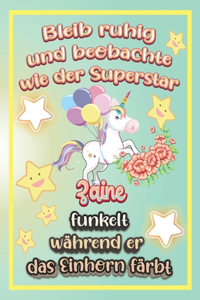 Bleib ruhig und beobachte wie Superstar Zaine funkelt während sie das Einhorn färbt