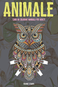 Libri da colorare Mandala per adulti - Grande stampa - Animale