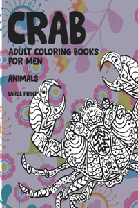 Adult Coloring Books for Men Large Print - Animals - Crab