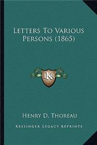 Letters to Various Persons (1865)