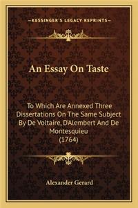An Essay on Taste