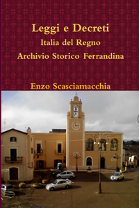 Leggi e Decreti Italia del Regno Archivio Storico Ferrandina