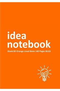 Idea Notebook Blank B5 Orange Lined 8mm 140 Pages BULB