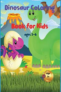 Dinosaur Coloring Book for Kids Ages 3-6