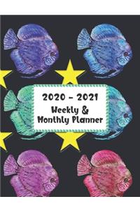 2020 - 2021 Weekly & Monthly Planner: Two Year Planner 2020 - 2021 - Calendar Schedule Organizer Agenda - Ocean Fish Cover