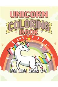 Unicorn Coloring Book for Kids Ages 4-8