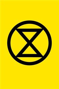 Extinction Rebellion Logo Journal With XR Badge Yellow Gold