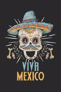 Viva Mexico: Mexico Notebook Blank Line Mexican Latino Journal Lined with Lines 6x9 120 Pages Checklist Record Book Take Notes Gift Planner Paper Men Women Kids 