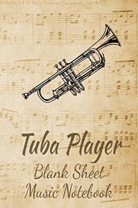 Trumpet Player Blank Sheet Music Notebook