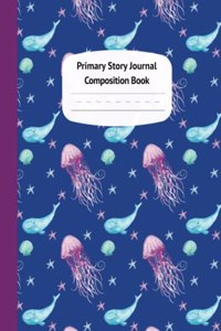 Whales and Jellyfish Primary Story Journal Composition Book