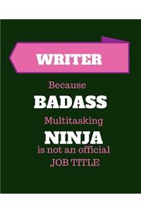 Writer Because Badass Multitasking Ninja Is Not An Official Job Title