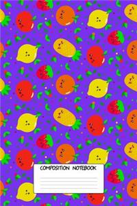 Composition Book: Cool Fruit Shake Pattern 6 X 9 College Ruled Paper Notebook, Appreciation, Quote Journal or Diary Unique Inspirational Gift for Friend or Teacher, Beginning or End of School Year, Retirement, Birthday or Gratitude Present - Fruit