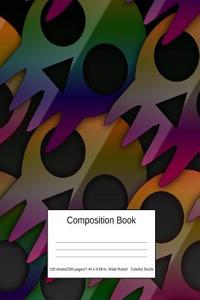 Composition Book 100 Sheets/200 Pages/7.44 X 9.69 In. Wide Ruled/ Colorful Skulls