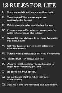 Jordan Peterson 12 Rules for Life: Composition Notebook, Ruled, Blank Lined Journal, Diary