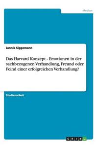 Das Harvard Konzept - Emotionen in der sachbezogenen Verhandlung, Freund oder Feind einer erfolgreichen Verhandlung?