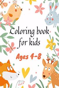 coloring book for kids ages 4-8: Stimulate her creativity and focus with our beautiful coloring books that recall the most beautiful drawing styles that have ever been created.