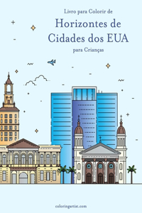 Livro para Colorir de Horizontes de Cidades dos EUA para Crianças