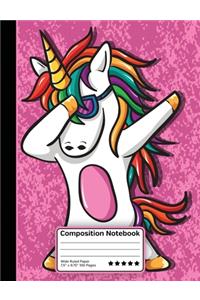 Dabbing Unicorn In Sunglasses Dance Composition Notebook