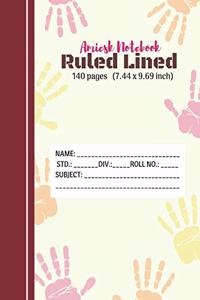 Amiesk Notebook - Ruled Lined Notebook - 140 pages (7.44 x 9.69 inch)