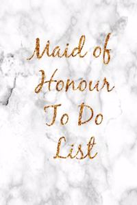 Maid of Honour to Do List