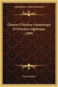 Elemens D'Analyse Geometrique Et D'Analyse Algebrique (1809)