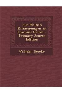 Aus Meinen Erinnerungen an Emanuel Geibel