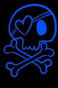 Blue Skull and Crossbones Journal: 160 Page Lined Journal/Notebook