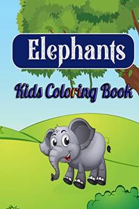 Elephants Kids Coloring Book