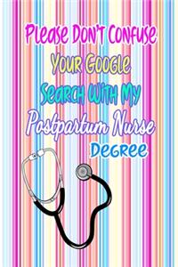 Please Don't Confuse Your Google Search With My Postpartum Nurse Degree