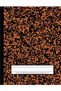 Primary Journal Composition Notebook for Kids: Grades K-2 - Dotted Midlines and Picture Space to Draw - 100 Pages - Orange