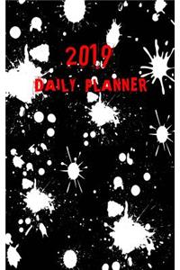 Paint Splatter Daily Planner: Jan to Dec 2019 5" X 8" Day To Page