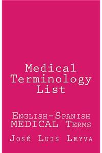 Medical Terminology List