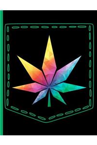 Colorful Geometric Marijuana Leaf Pocket