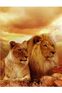 Lions In The Storm Notebook Journal 150 College Ruled Pages 8.5 X 11