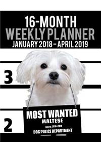 2018-2019 Weekly Planner - Most Wanted Maltese