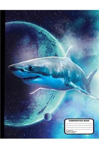 Killer Sharks in Outer Space Composition Notebook Dot Grid Paper - 200 Pages / 100 Sheets, 9-3/4