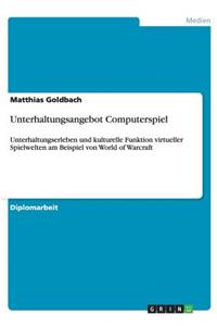 Unterhaltungsangebot Computerspiel