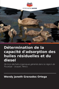 Détermination de la capacité d'adsorption des huiles résiduelles et du diesel