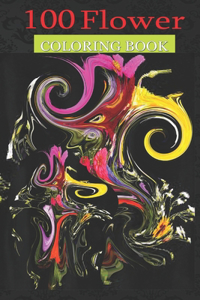 100 Flower Coloring Book