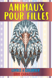 Livres à colorier - Gros caractères - Animaux pour filles