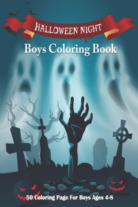 Halloween Night, Boys Coloring Book