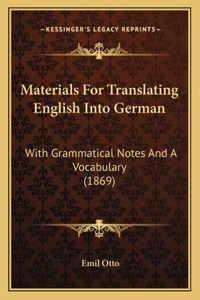 Materials For Translating English Into German