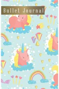 Bullet Journal: Baby Unicorn Notebook Cover, 110 Bullet Grid Paper Pages, 5.5 X 8.5 Size, Great Using for Dot Grid Journal, Dotted Notebook & Sketch Book