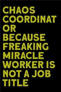 Chaos Coordinator Because Freaking Miracle Worker Is Not a Job Title