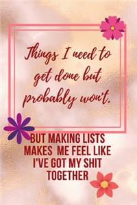 Things I need to get done but probably won't