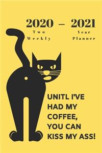 2020 - 2021 Two Year Weekly Planner - Yellow Appointment Book - Funny Two-Year Agenda Notebook Gift For Cat Owner
