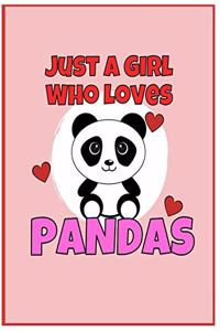 I'm Just a Girl Who Loves Pandas Dot Grid Journal