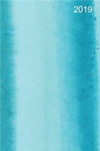 2019 Weekly Planner Watercolor Aqua Blue 2019 Weekly Planner 134 Pages