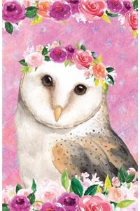 Bullet Journal for Bird Lovers Owl in Flowers: 162 Numbered Pages with 150 Dot Grid Pages, 6 Index Pages and 2 Key Pages in Easy to Carry 5.5 X 8.5 Size.